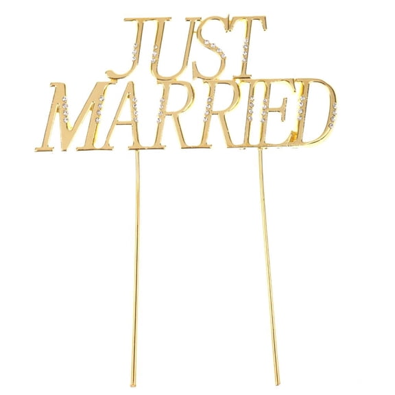 S SERENABLE Gold Shining Crystal Rhinestone MARRIED Cake Topper Wedding Engagement decoration of cake