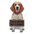 thumbnail image 5 of Ebros Beagle Welcome Greeter With Jingle Collar Sign Statue 12"H Dog Home Decor, 5 of 9