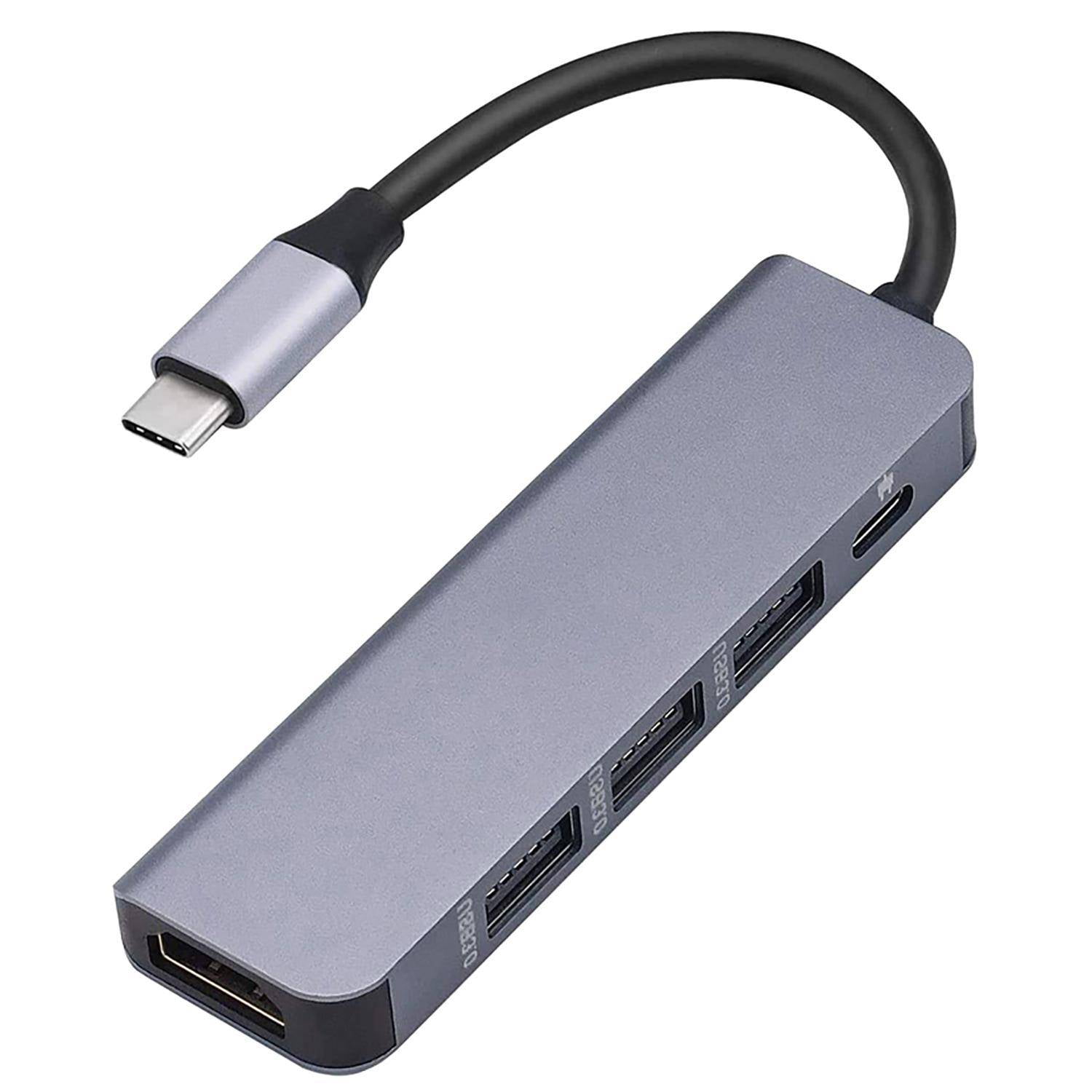 Multiadaptador 5 En 1 Tipo C - Hdmi -Hub Usb 3.0 Y 2.0 - Pd