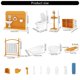 thumbnail image 3 of 1/12 Scale Dollhouses Scene Displaying Furniture Set and Accessories for Dollhouses Decors Children Pretend Play Game Toy, 3 of 4