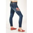 thumbnail image 2 of Grace in LA Jeans Women's Dark Wash Floral Embroidery Easy Fit Skinny Stretch Jeans (30), 2 of 4