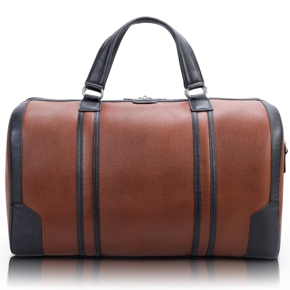 KINZIE | Leather Two-Tone Carry-All Tablet Duffel