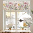 thumbnail image 5 of Kitchen Valances for Window, Farm Vintage Watercolor Flowers Light Filtering Rod Pocket Valance Curtain, Country Floral Butterfly Short Curtains Window Topper for Bedroom Bathroom Living Room 54x18in, 5 of 8
