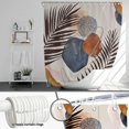 thumbnail image 4 of Boho Shower Curtain for Bathroom Abstract Mid Century Shower Curtain with 12 Hooks Modern Leaves Geometric Art Decor Shower Curtain, 72''''X72''''Waterproof Fabric Shower Curtain, 4 of 5