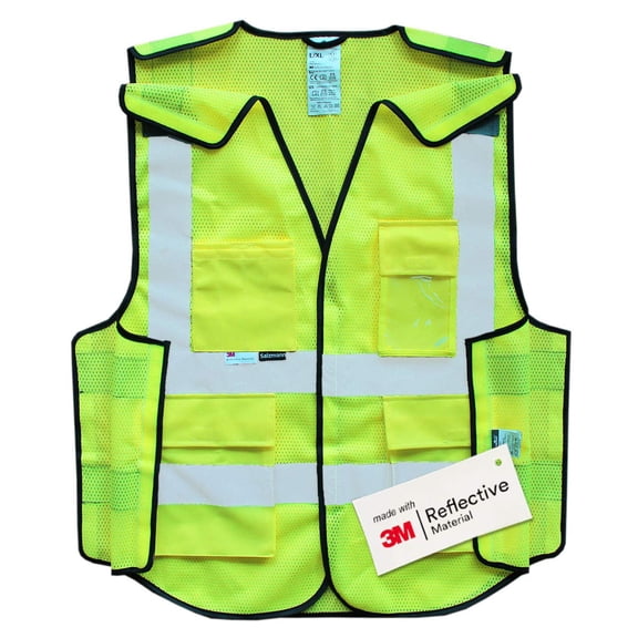 Salzmann Breakaway Reflective Safety Vest - Multi-Pocket High Vis Vest, 5 Sizes - Yellow & Orange - Made with 3M Reflective Material
