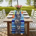 thumbnail image 4 of Table Runners 70 Inches Long Dress Scarves, Vintage Anchor Nautical Farmhouse Coffee/Dining/Kitchen Table Decor, Holiday Table Runner, Coastal Blue Striped 13x70 Inch, 4 of 9