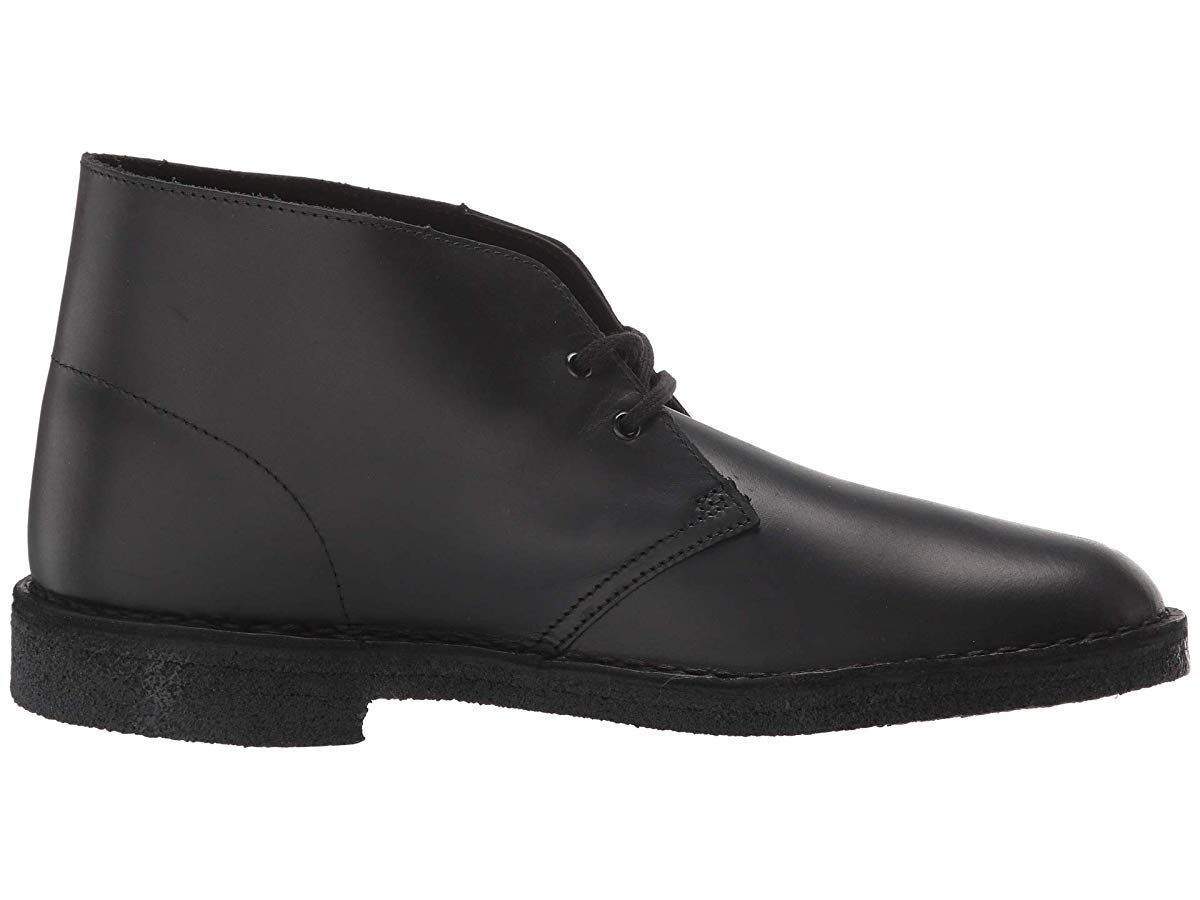 leather desert boots black
