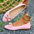 thumbnail image 4 of Women's Flats Shoes Ballet Flats Dress Shoes Comfortable PU Leather Slip on Shoes for Women Pink 9, 4 of 7