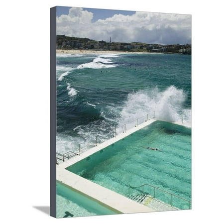 New South Wales, Sydney, Bondi Beach, Bondi Icebergs Swimming Club Pool, Australia Stretched Canvas Print Wall Art By Walter