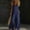 Blue, variant on XPMWRP Women's Linen Sleeveless Jumpsuit Button Front Casual Loose Wide Leg Overalls with Pockets for Summer Vacation Navy XL