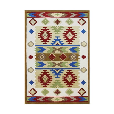 - Alliyah Rugs Alliyah Handmade Cream Abstract New Zealand Blend Wool Rug (5' x 8') - 5' x 8'