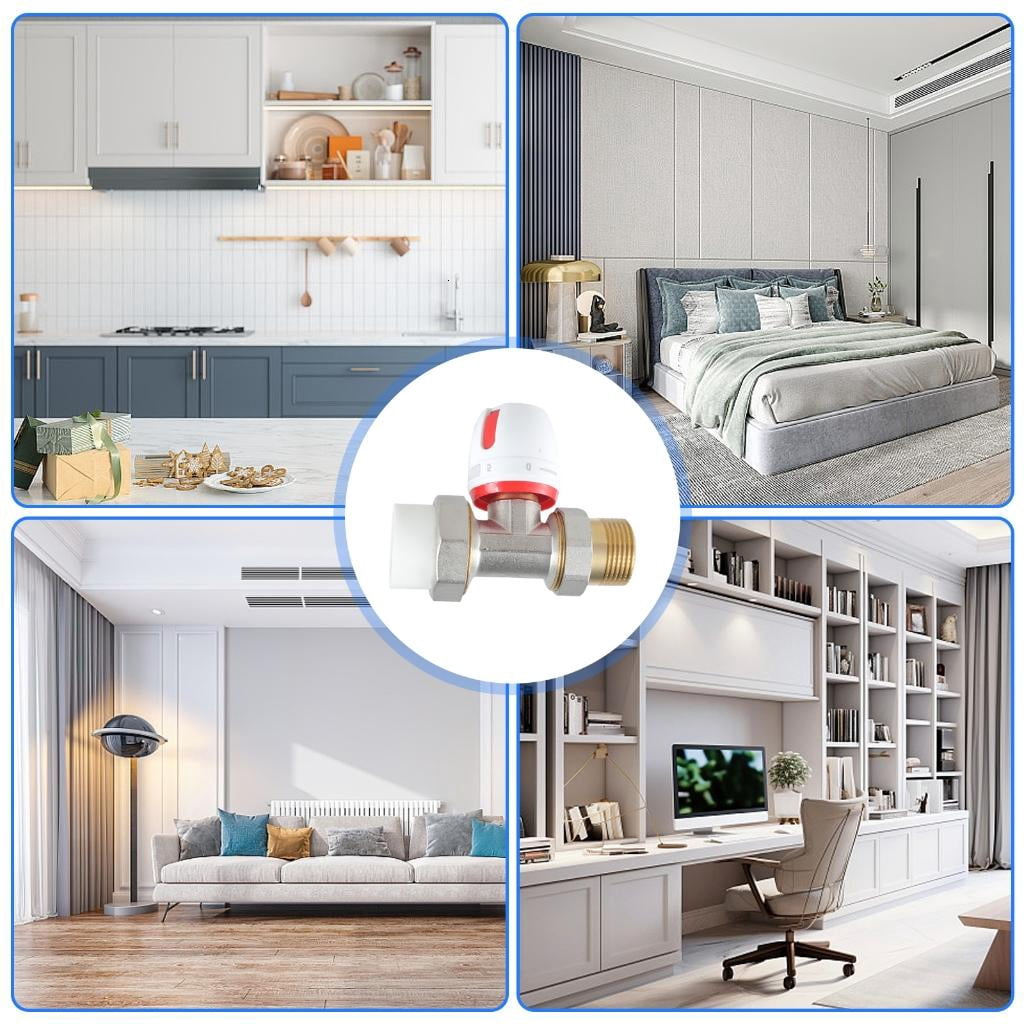 Manual Thermostat Set Brass Corner Radiator Valves Heating Valves Protections Energy Saving Thermostat Valves