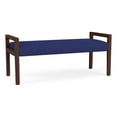 thumbnail image 1 of Pemberly Row Waiting Reception 2 Seat Bench Wood Frame in Blue, 1 of 5