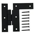 thumbnail image 6 of Renovators Supply Black Cabinet Hinges 3.5 in HL Offset Hinge Right Wrought Iron Kitchen Cabinet Hinge w/Hardware Pack of 6, 6 of 12