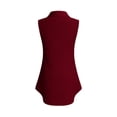 thumbnail image 6 of TaTaai Women's Sleeveless Collared Half Placket Solid Casual Dress Breathable Moisture Wicking Side Pockets Curved Hem Wrinkle Resistant for Spring Summer Beach Cover-Up Office Casual Gift, 6 of 9