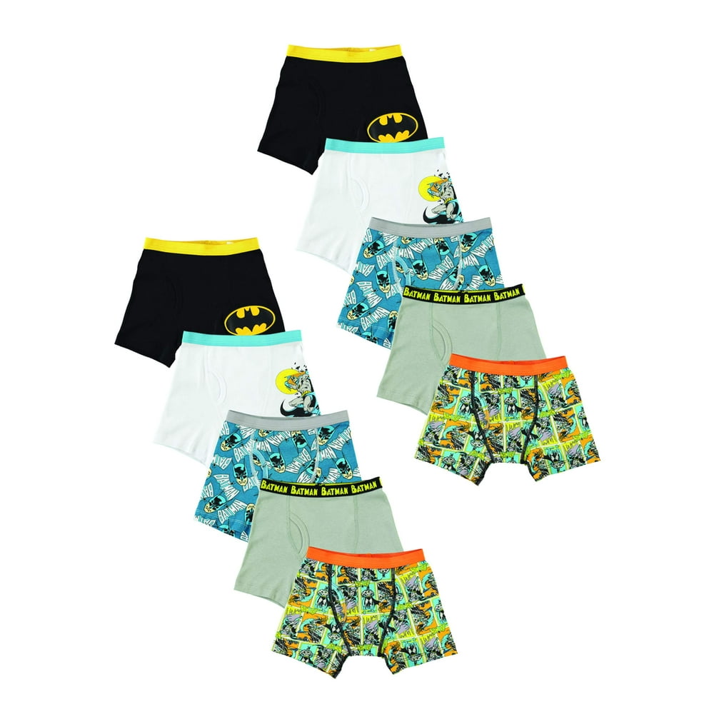 Batman - Batman Boys Underwear, 10 Pack Boxer Briefs Sizes 4- 6