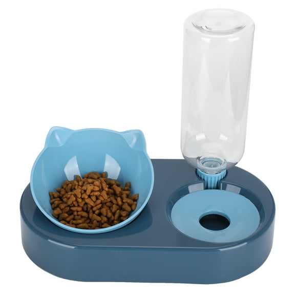 Non- Moisture-Proof Water Dispenser Double Cat Bowls, Pet Automatic Water Dispenser, Pet Feeder For Food Bowl Cat Bowls Pet Bowl Box Packaging Blue