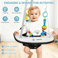 thumbnail image 3 of Slevoo Baby Doorway Jumper Baby Bouncer with Bumper, Two Jingle Rattles & Play Tray, Quiet Bear, 3 of 7