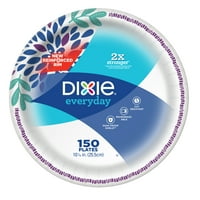 Dixie Everyday Dinner size 10" Paper Plates, 150ct