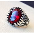 thumbnail image 3 of Red Garnet Ring, Silver Jewelry, 925 Silver Ring, Father's Day, AAA Natural Garnet Ring, January Birthstone Ring, Heavy Mens Ring, Spiritual Healing Gemstone, Christmas, Designer Mens Ring, 3 of 5