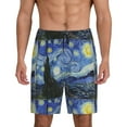 thumbnail image 2 of Daiia The Starry Night Mens Woven Stretch Pajama Short,Short Pajama Pants-X-Large, 2 of 9