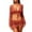 Red, variant on Women's Swimwears Cover-Ups Two Piece Hollow Design Swimsuit Cover Up Set With Sheer Mesh Top And Skirt Lady Casual Beachwear