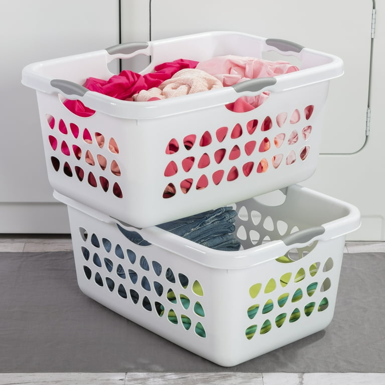 Sterilite 2 Bushel Ultra™ Laundry Basket Plastic, White 