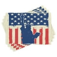 thumbnail image 1 of Ambesonne 4th of July Place Mats Set of 4, Grunge Flag Design, Standard Size, Vermilion Navy Blue, 1 of 6