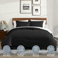 thumbnail image 5 of Swift Home 8PC Soft Microfiber Bed-in-a-Bag Sheet & Comforter Bedding Set, Full, Black, 5 of 5