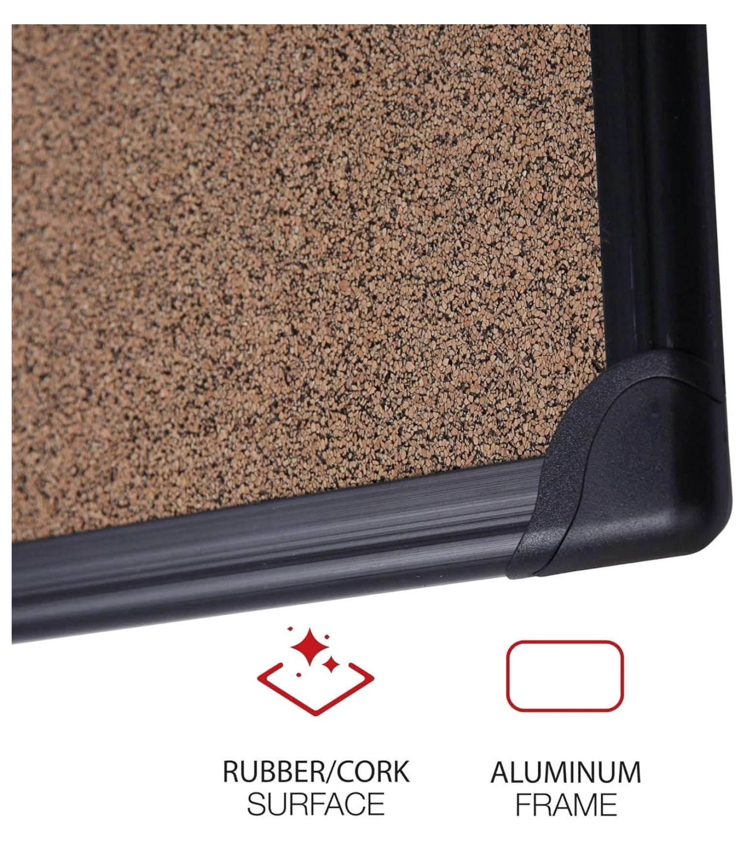 UNV43023 in. x 36 in. Black Frame Tech Cork Board