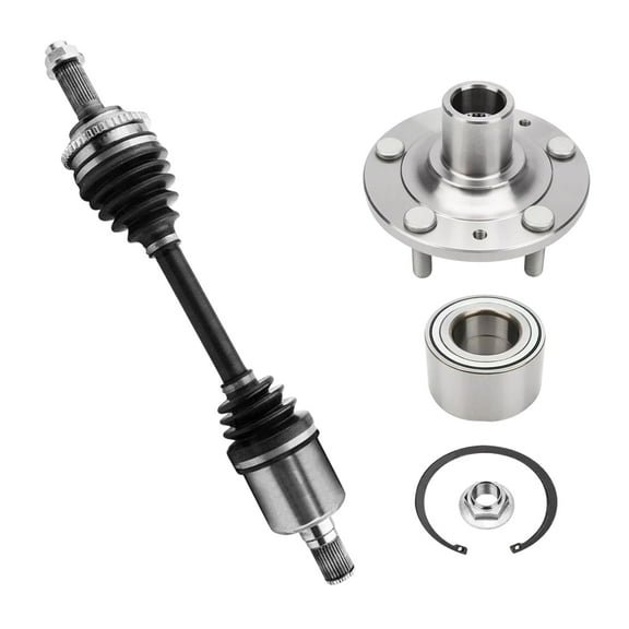 AutoShack Front CV Axle Shaft Left   Wheel Hub Bearing Assembly without ABS Replacement for 2010-2012 Ford Fusion 2007-2012 Lincoln MKZ 2-PC Kit