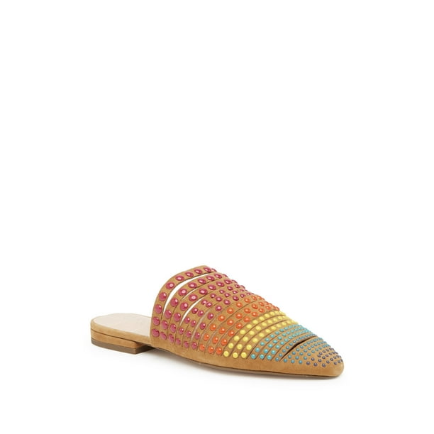 tan mule slides