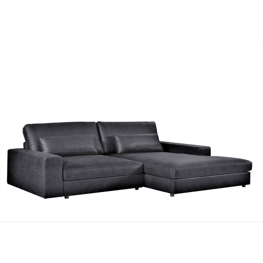 US Pride Furniture 105.52''W Oversized Right Faing Chaise Sectional Sofa, Black