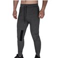 thumbnail image 2 of SGFCWSX Men's Solid Color Jogger Pants with Zipper Fly Drawstring Elastic Waist Slim Fit Cuffed Casual Athletic Trousers Dark Gray Size M, 2 of 5