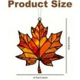 thumbnail image 6 of Minibee Maple Leaf Fall Stained Glass Window Hanging, 3.1" Fall Suncatcher Hanging Wall Art for Home Thanksgiving Decor 2PCS, 6 of 7