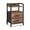 Wood color, variant on Industrial Patio Side Table with 2 Drawers, Fabric Storage Bins, Built-in Charging Station & LED Lights, End Table with Power Outlets and USB Ports for Outdoor, Patio, Garden Use