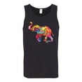 thumbnail image 2 of Wild Bobby, Colorful Walking Good Luck Elephant Animal Lover Mens Graphic Tank Top, Black, Small, 2 of 3