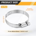 thumbnail image 2 of Uxcell 12 Pcs Hose Clamp 1-9/16"-2-1/2" Stainless Steel Adjustable Worm Gear Hose Clamp with Phillips Screw, 2 of 6