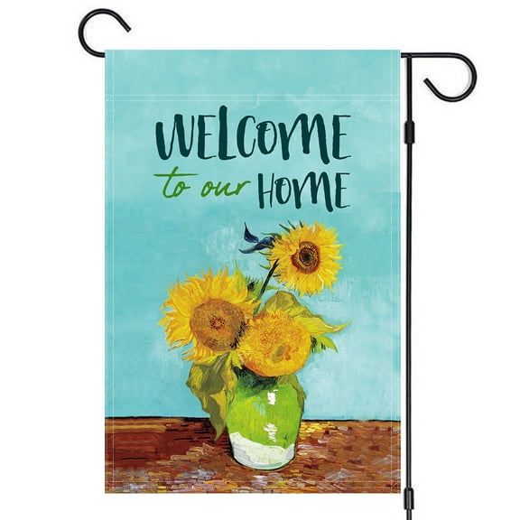 WIRESTER 12 inches x 18 inches Sunflowers Blue By Van Gogh Garden Flag