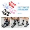 thumbnail image 2 of GOOHOCHY 4 pares de calcetines cálidos de lana coral para mujer, calcetines decorativos y esponjosos para invierno., 2 of 8