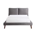 thumbnail image 1 of Topline Home Furnishings Upholstered Platform Bed with USB Ports, Grey, 1 of 4