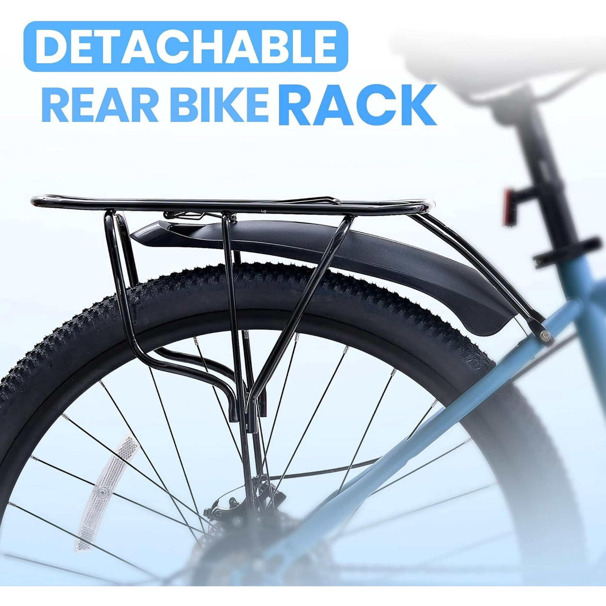 26 Inch Mountain Bike for Men, NEORIVERE 21-Speed Men's Mountain Bike with Suspension Fork, Dual Disc Brakes, Rear Rack & Internal Cable