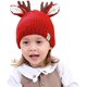 thumbnail image 2 of Gorro de lana para bebé, gorro de asta de Navidad, gorro de punto para niños, gorro de suéter, gorro cálido para niños, rojo, 2 of 5
