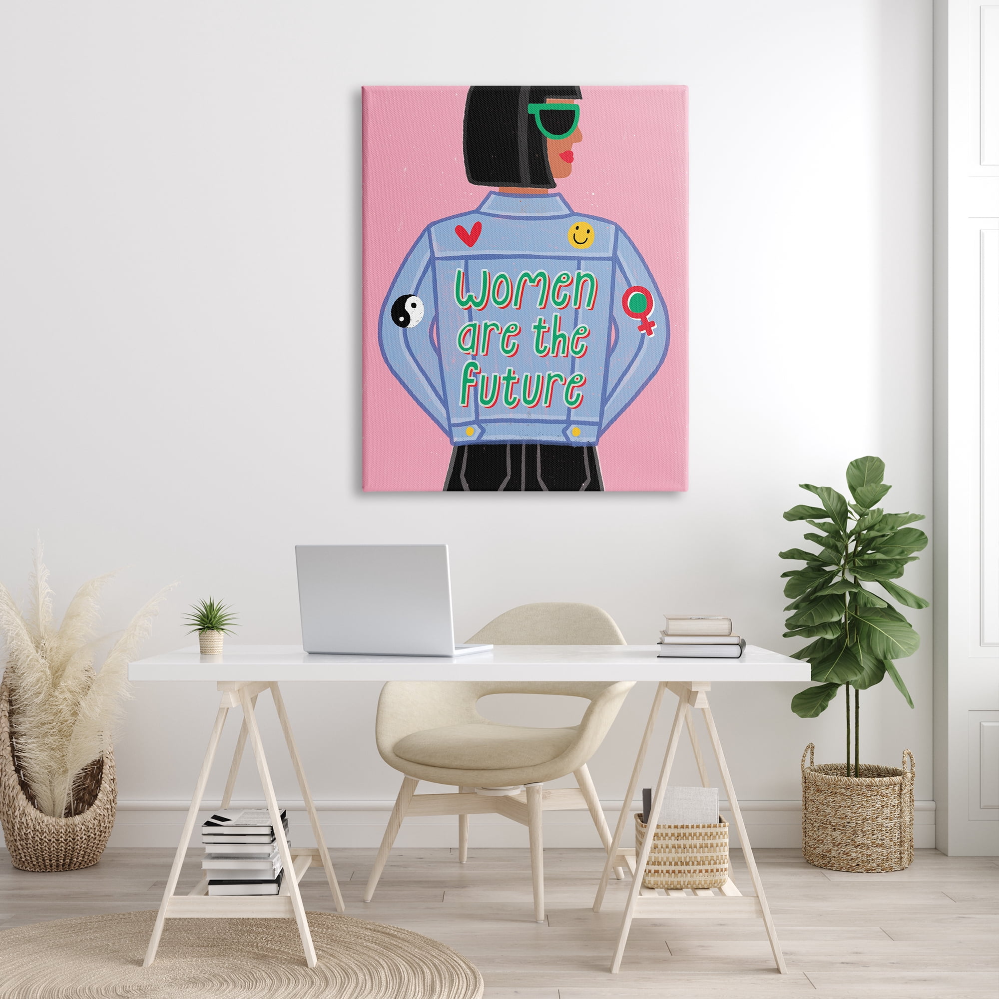 Stupell Industries Women Are The Future Girl Power Quote Denim Jacket, 36 x 48, Designed by Make Much Studios