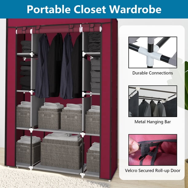 4-Piece Home Organization Solution: Portable Clothes Closet, 5 