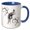 Blue/White, variant on 3drose, Image of Letter a Victorian Style with Peacock Hiding, 11oz Two-tone Green Mug