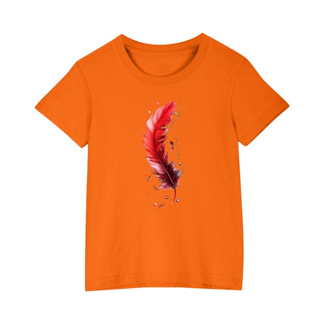 RXIRUCGD 2025 Vêtements d'Été pour Enfants T-shirt Imprimé Mode Mignon Col Rond Manches Courtes