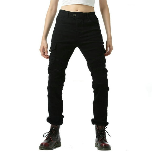 HNMKIU Pants for Women Slim Fit Ventilated Summer Breathable Motorcycle Riding Shorts Casual Comfortable Black,L