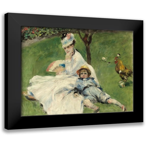 Renoir, Pierre-Auguste 14x11 Black Modern Framed Museum Art Print Titled - Madame Monet and Her Son