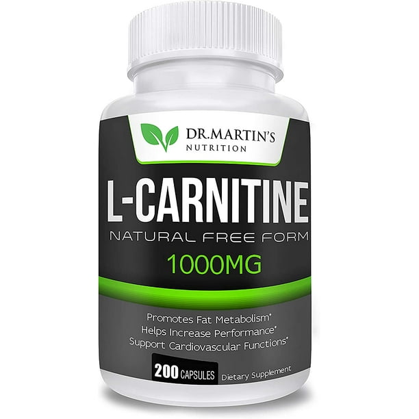 1000mg LCarnitine 200 Capsules Boost Metabolism & Increase Performance